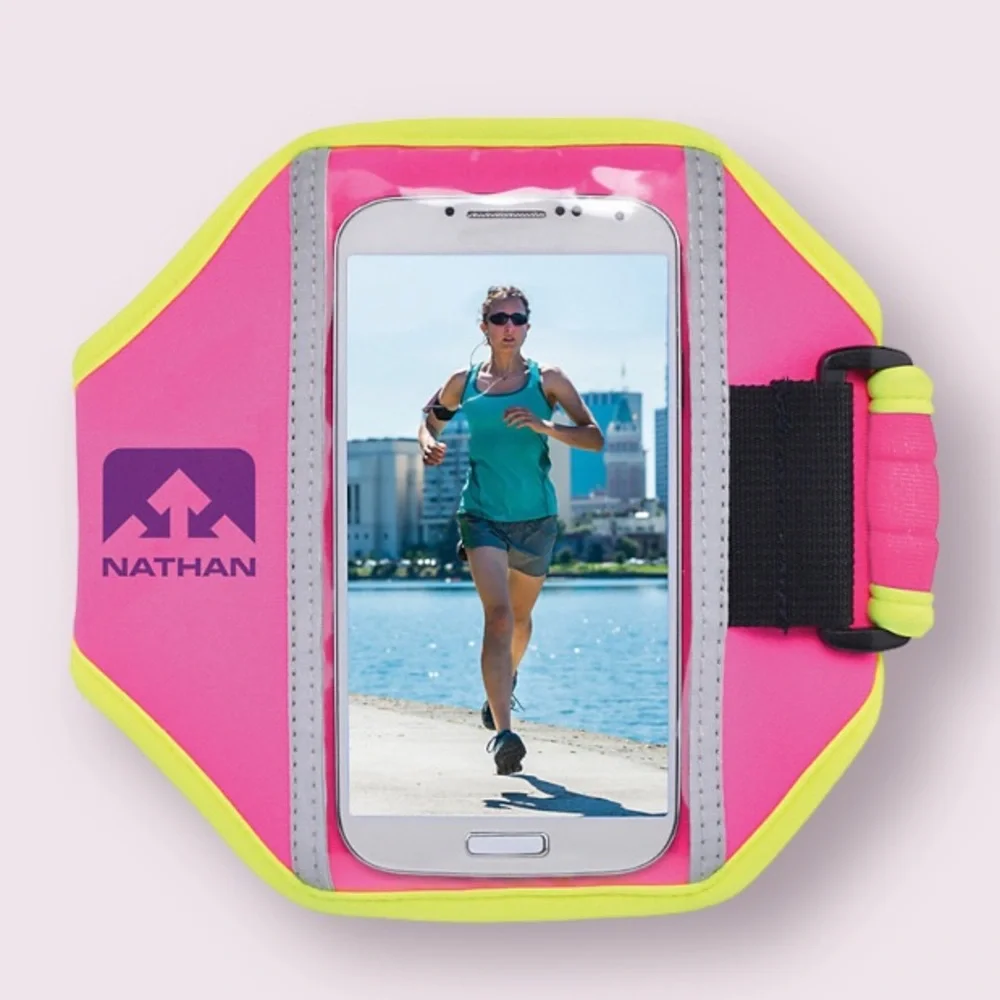 Nathan Super 5K Armband in Floro Fuchsia and Yellow